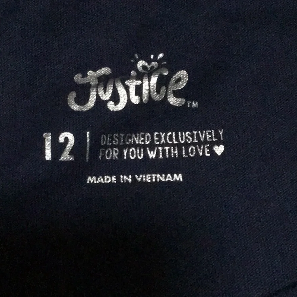 Justice Glamma Llama Navy‎ Blue Pink Sunglasses Sparkly Graphic Tee Sz 12…